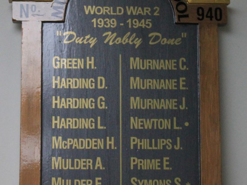 Murroon State School No 940 WWII Honour Roll