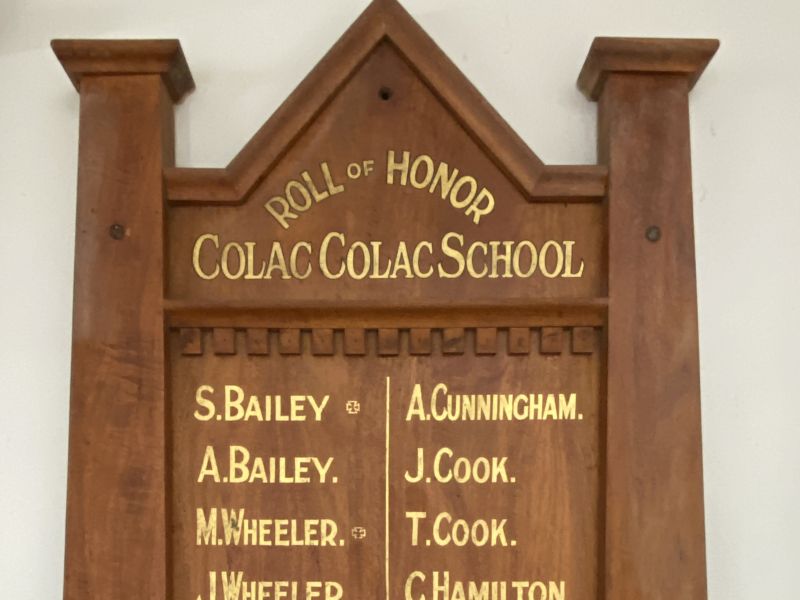 Colac Colac WW1 Roll of Honour