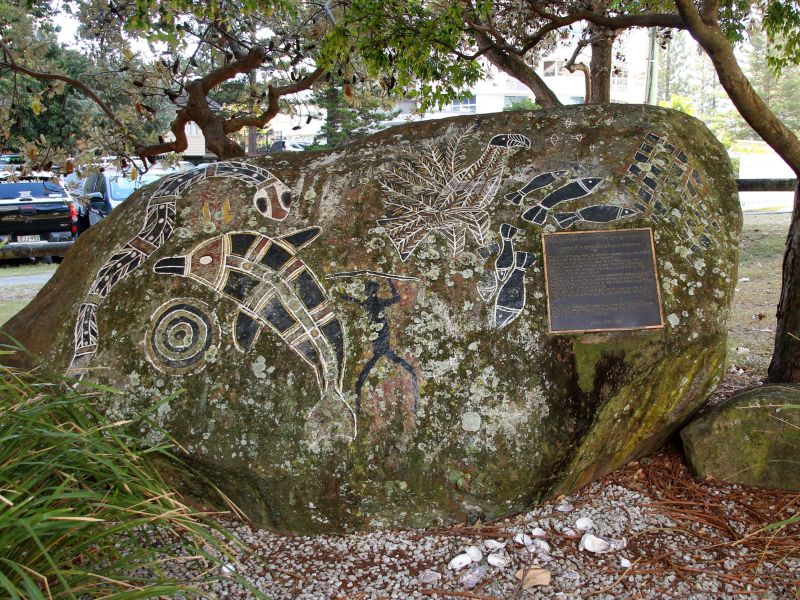Yugambeh Aboriginal Memorial Rock and Dedication Plaque