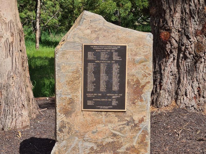 Welcome to the Hope Forest District Memorial. Our District includes Dingabledinga, Hope Forest, Montarra, Willunga Hill and parts of Kyeema, Yundi, Blackfellows Creek, Kuitpo and The Range. Funded by the Department of Veterans Affairs and Hope Forest Residents Association Inc, the Memorial Plaque and the garden it sits in was created in 2023 to honour those from the District who have served, whether for the nation or for the community so that others could benefit. We sincerely thank and remember them.