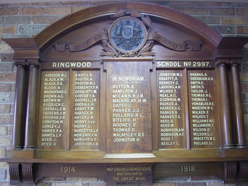 Ringwood School No. 2997 Roll of Honour