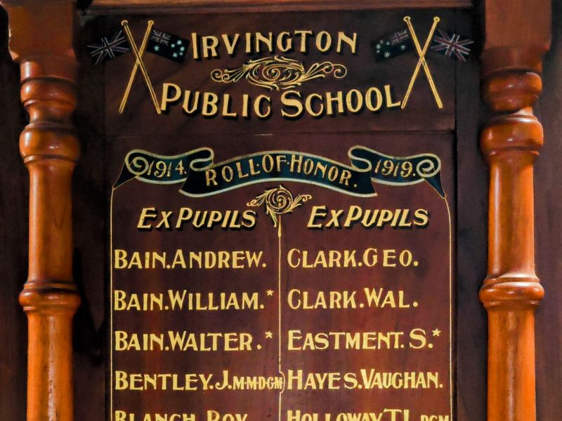 Irvington Public School Roll of Honour 