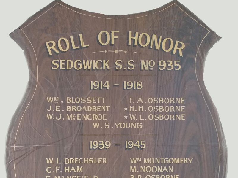 Sedgwick State School Roll of Honor 
