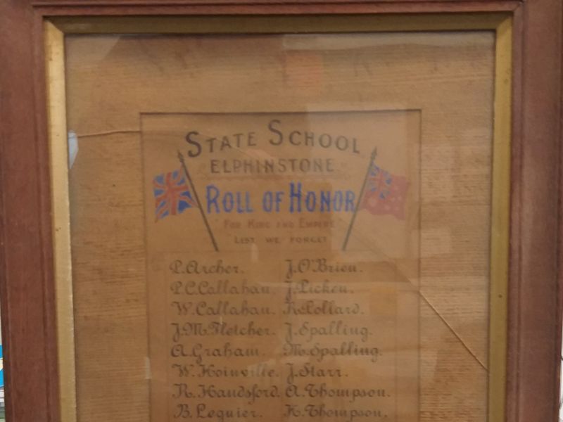 Elphinstone State School Roll of Honor