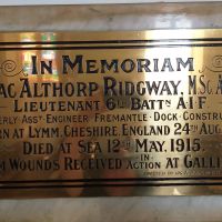 Lt Isaac Althorp Ridgway Memorial (St Johns Anglican Church)