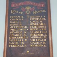 Hope Forest Roll of Honour, WWII. This is the original Roll of Honour for a few local residents and those associated with the district who served in World War II.