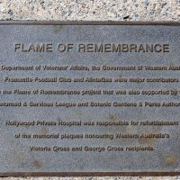 Western Australia State War Memorial Flame of Remembrance Commemorative Plaque
