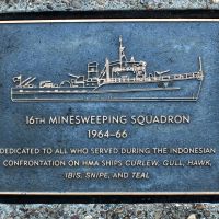 16th Minesweeper Squadron 1964-1966 (HMA Ships Curlew, Gull, Hawk, Ibis, Snipe and Teal) Memorial Plaque