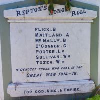 Reton Honour Roll, WW1.