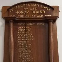 Joyce's Creek State School Honor Board