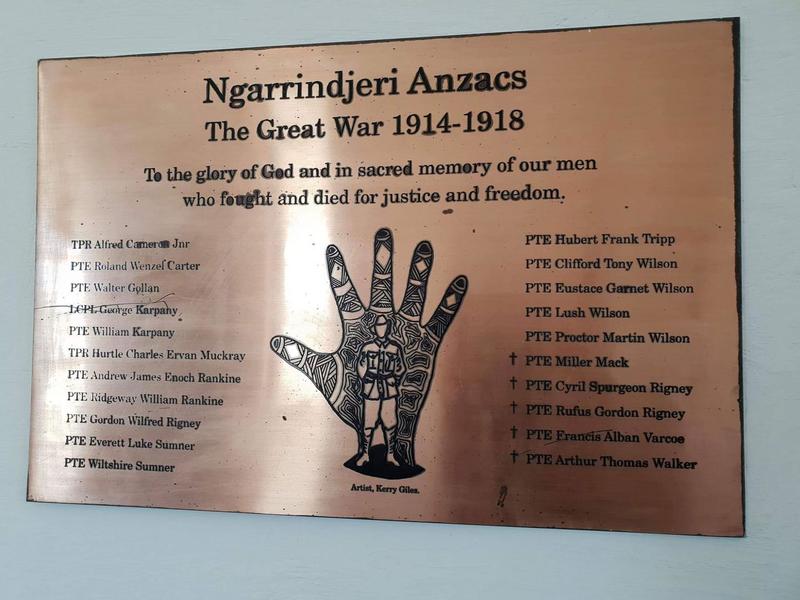Ngarrindejeri Anzacs plaque