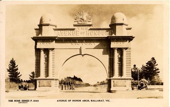 Avenue of Honour Arch, Ballarat, Supplied by Victorian Collections