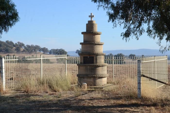 The memorial to Lieutenant Doncaster, who was killed during the Cowra Breakout in August 1944.