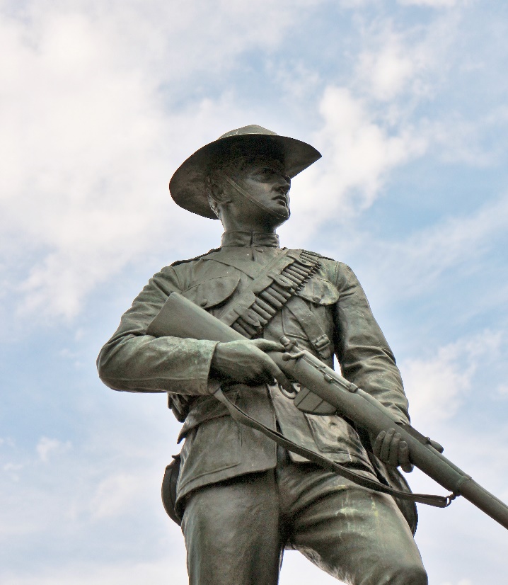 Bronze statue of soldier