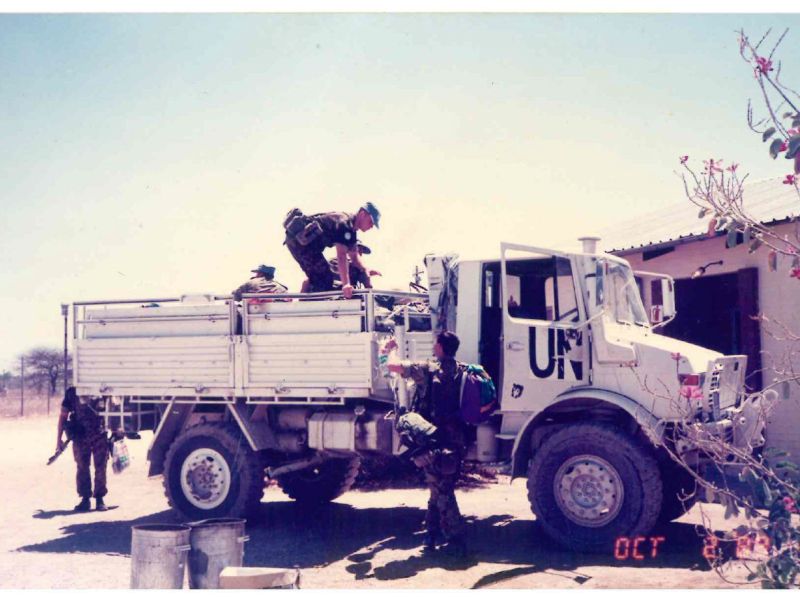 Members of 17 Construction Squadron, Ondangua, Namibia.