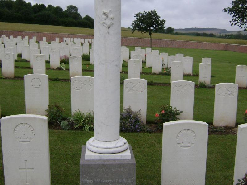 Unique grave memorial for 1812 Lance Corporal John Patrick O'Neill.