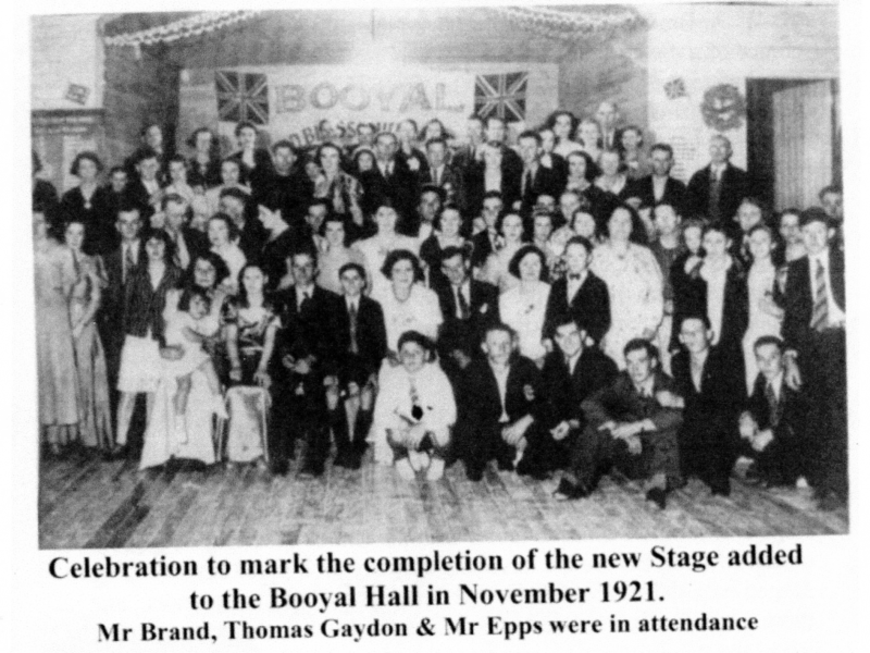 Celebration to mark the completion of the new stage added to the Booyal Hall in November 1921