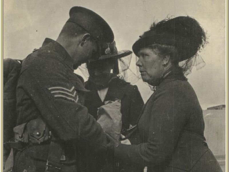A mother farewells her soldier son