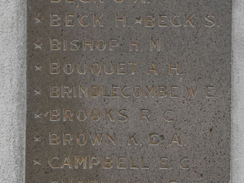 The carved entry on the Bega War Memorial for William Brimblecombe