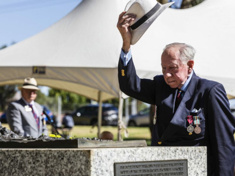 Heartfelt: Donald Monro, guest speaker at this year’s Sandakan Memorial Service pays tribute to his father who died as a prisoner of war. Photo: STEVE WOMERSLEY