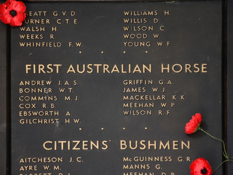 The First Australian Horse on the Roll of Honour