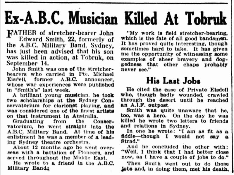 Private John Edward Smith, 2/1st Pioneer Battalion