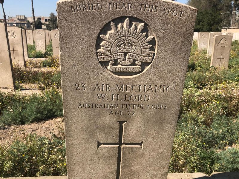 Headstone W.H Lord, photo Nige Bellette