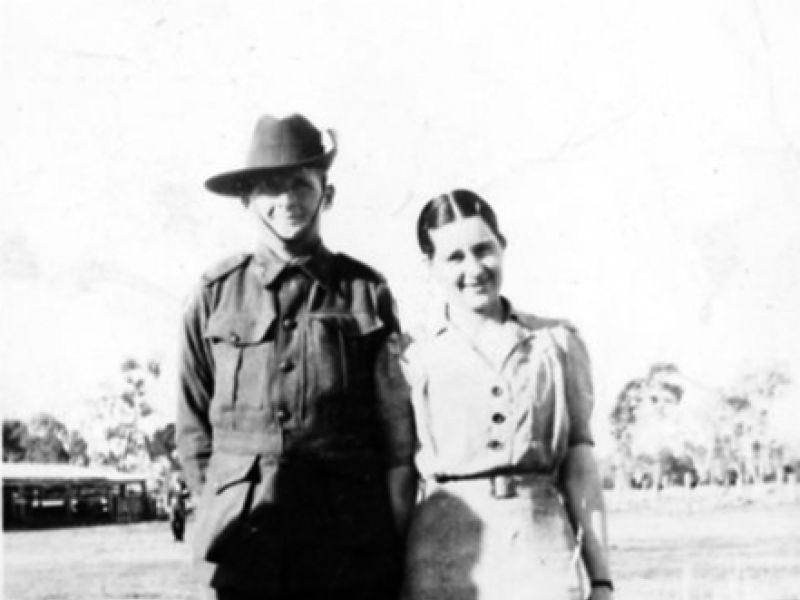 QX16936 Private Neal Mortimer Bidstrup, 2/26th Australian Infantry Battalion and his Fiancee Eileen Anderson 