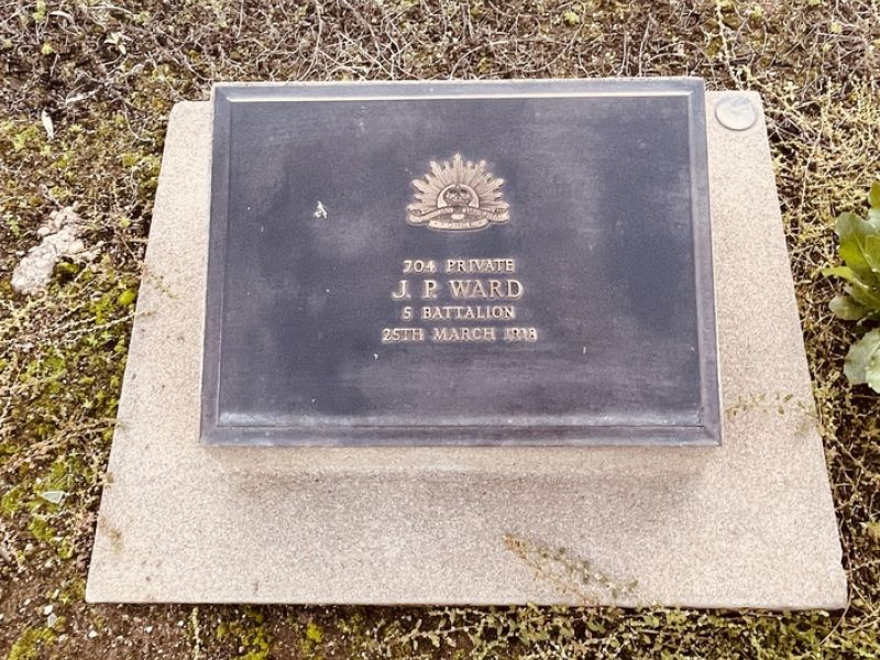Grave marker of Joseph Patrick Ward