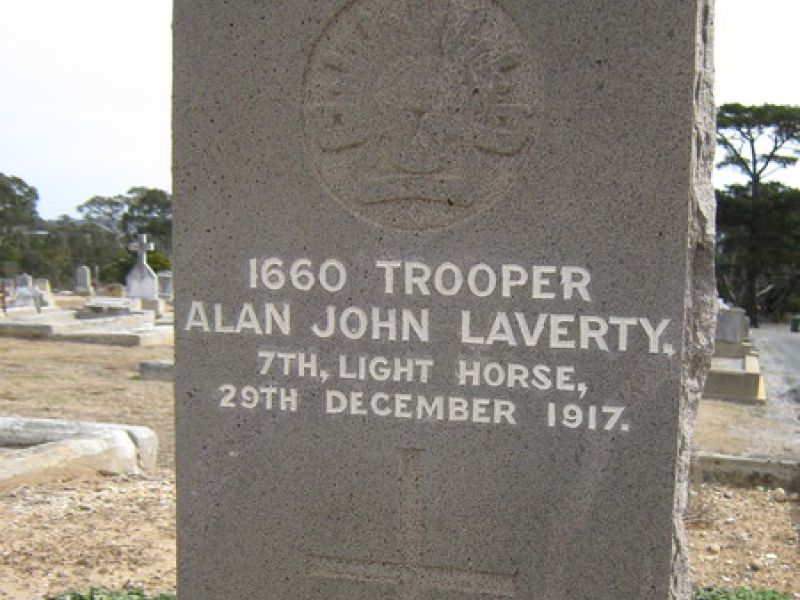 Grave of Trooper Allan John Laverty,  