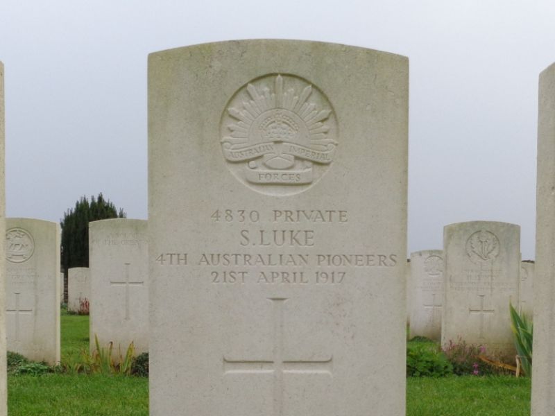 4830 Private Samuel Luke, 4th Pioneer Battalion, AIF Headstone