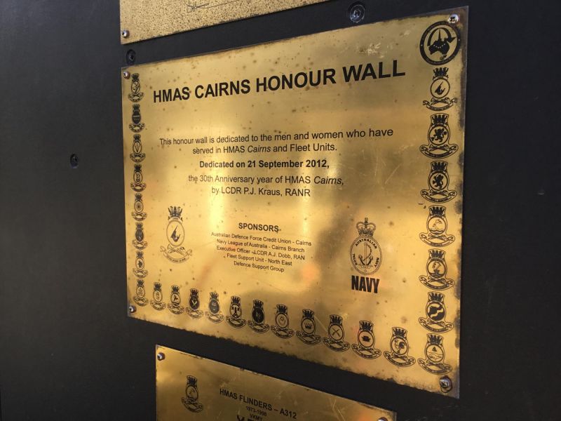 HMAS Cairns Honour Wall 