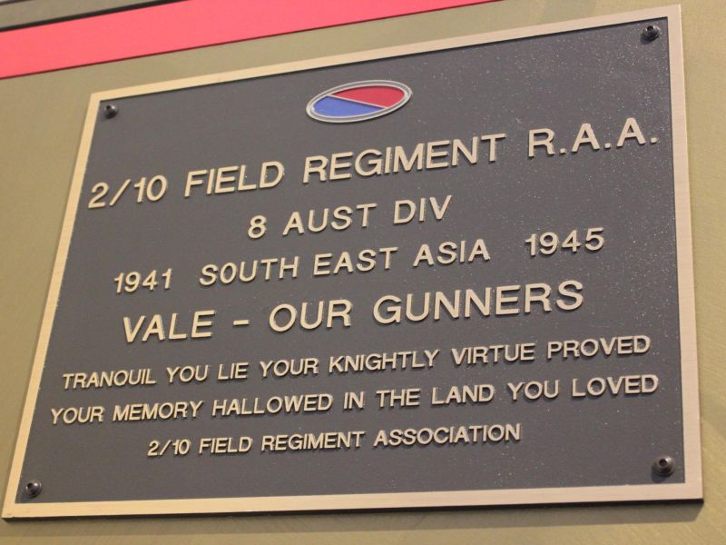 Plaque, 2/10 Field regiment