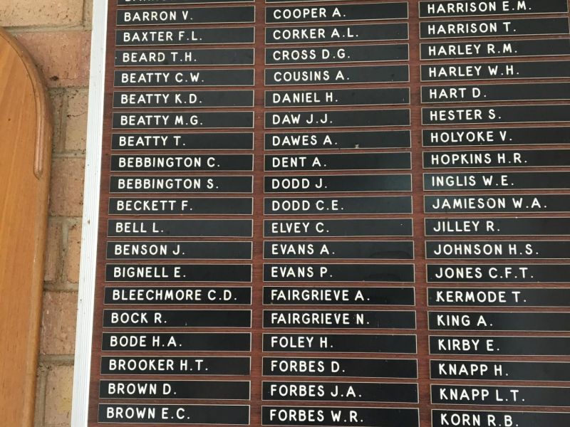 Boyup Brook Soldiers Memorial Hospital Honour Boards