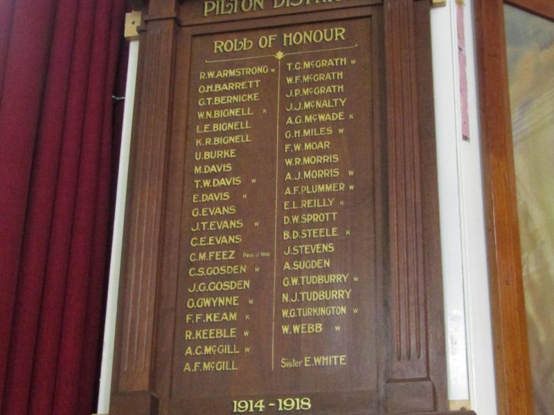 Pilton District Roll of Honour 1914-1918