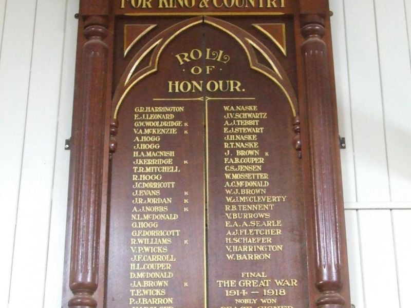 Westbrook Hall Honour Board