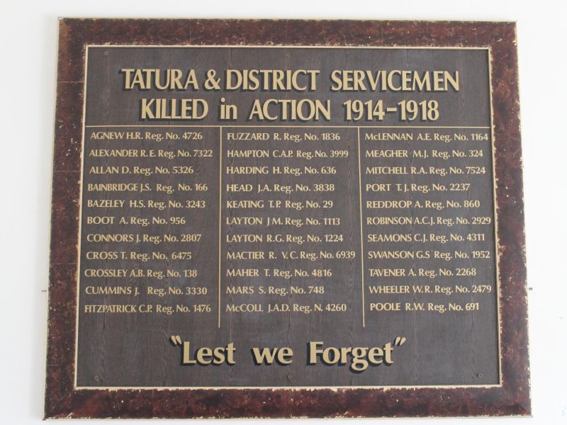 Tatura & District Roll of Honour 1914-1918