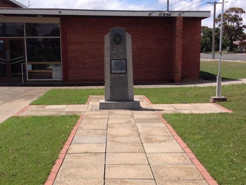 Woomelang War Memorial standing on a Cross