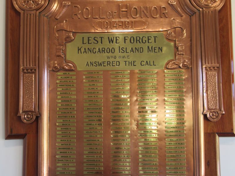 FWW Roll of Honour in Dudley District Hall, behind the Post Office