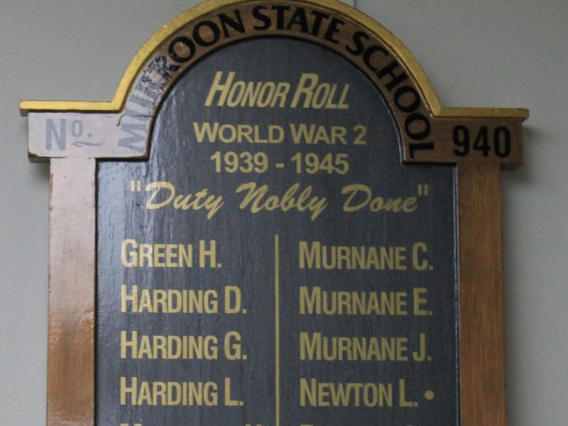 Murroon State School No 940 WWII Honour Roll