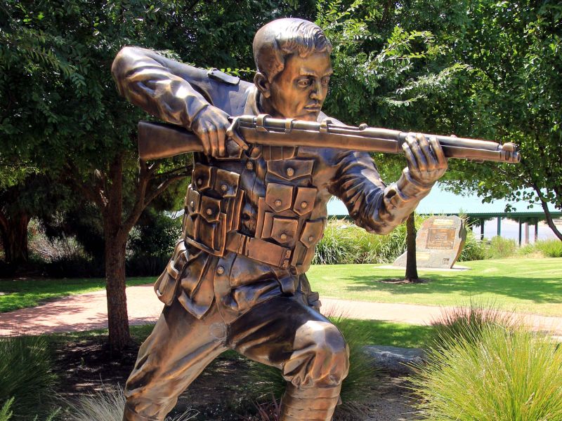 Captain Albert Jacka, VC Bronze Sculpture Located in the Wedderburn Soldiers' Memorial Park