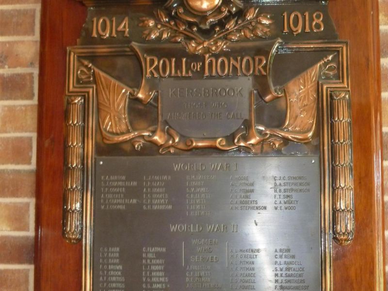 Kersbrook Roll of Honor