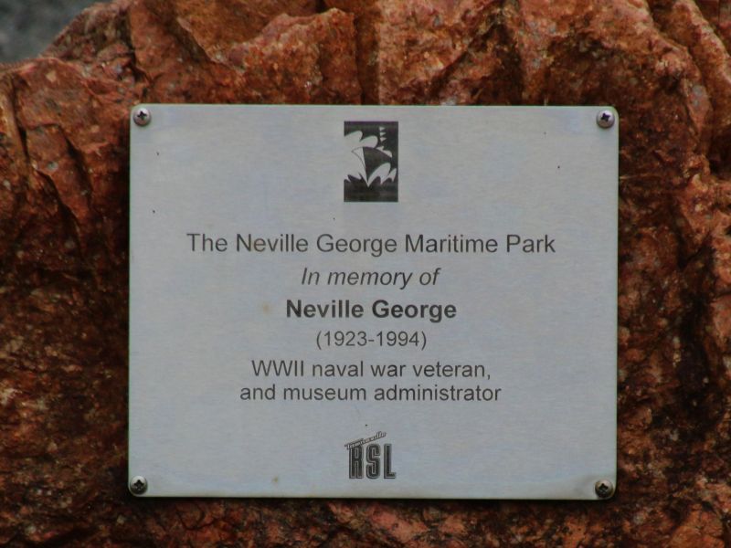 Neville George Maritime Park Commemorative Plaque