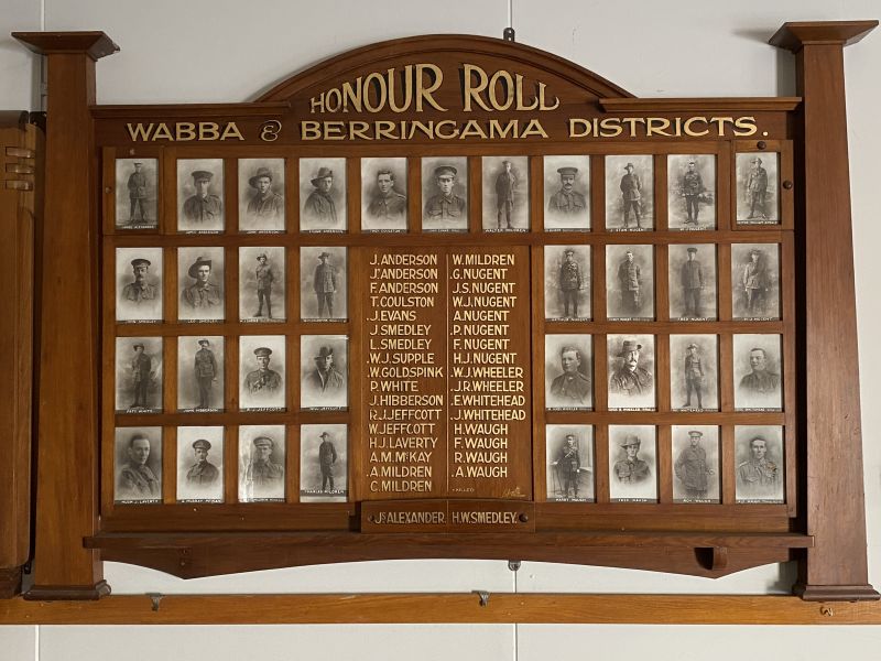 Wabba & Berringama Districts 1914-1918 Honour Roll