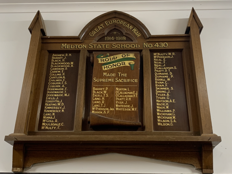 Melton State School Roll of Honour Board