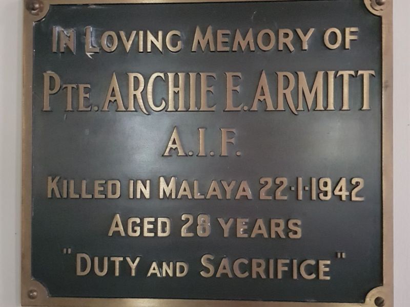 Pte. Archie E. Armitt Bungonia