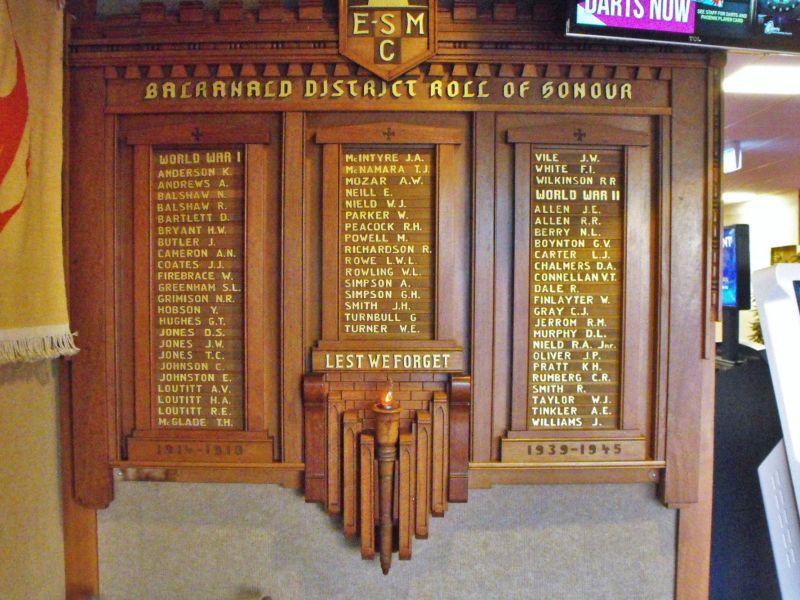 Balranald District Roll of Honour, ex-Services Club
