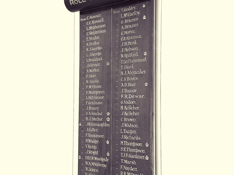 The original Lion Mill Roll of Honour in 2023