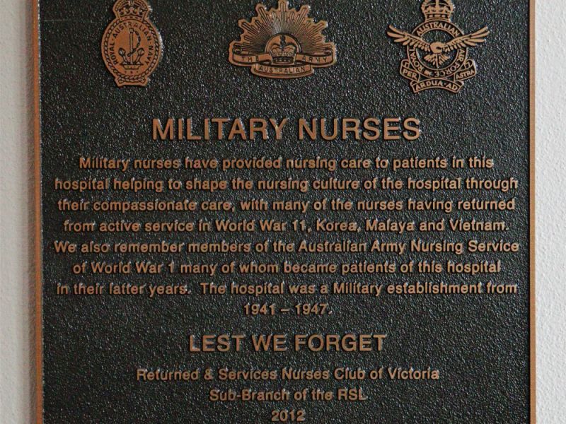Austin Chapel Military Nurses Plaque
