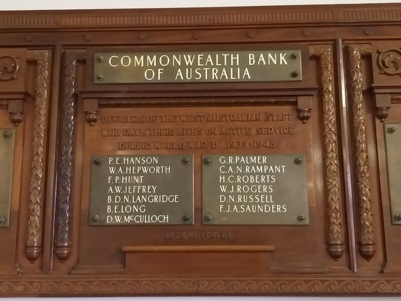 Commonwealth Bank of Australia WA Roll of Honour (WW2)